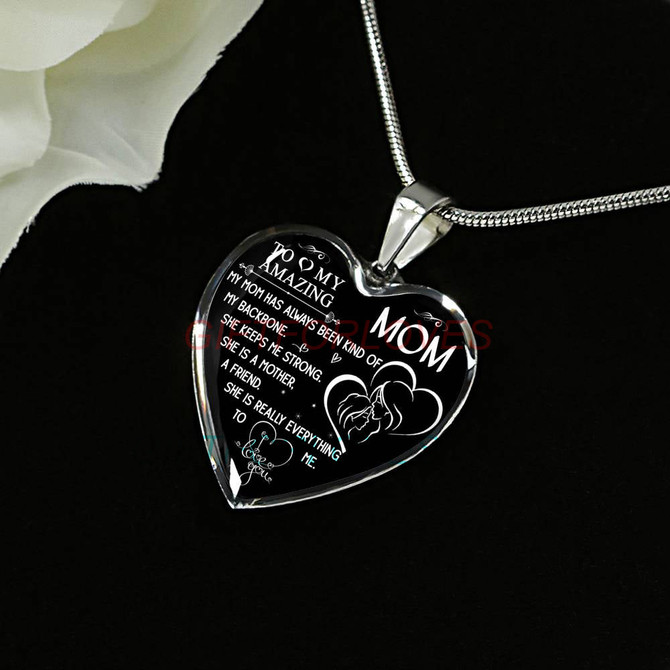 To my mom: Gift Ideas for mom, beautiful mom necklace, mom necklace, to my mom necklace, best gifts for mom, birthday gifts for mom, mother and daughter necklace 779fmsn