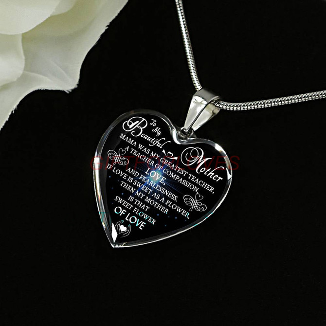 To my mom: Gift Ideas for mom, beautiful mom necklace, mom necklace, to my mom necklace, best gifts for mom, birthday gifts for mom, mother and daughter necklace 776fmsn