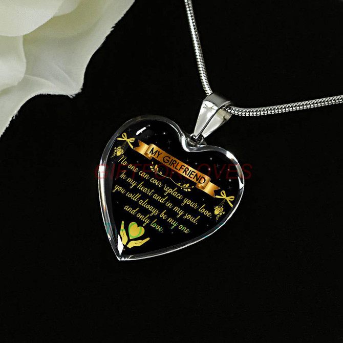 To my girlfriend: Gift Ideas for girlfriend, girlfriend necklace, to my girlfriend necklace, beautiful girlfriend necklace, best gifts for girlfriend, birthday gifts for girlfriend, boyfriend and girlfriend necklace 674fHgn