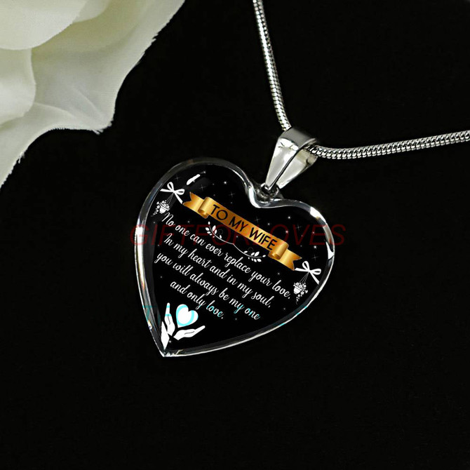 To my wife: Gift Ideas for wife, beautiful wife necklace, wife necklace, to my wife necklace, best gifts for wife, birthday gifts for wife, husband and wife necklace 673fwsn