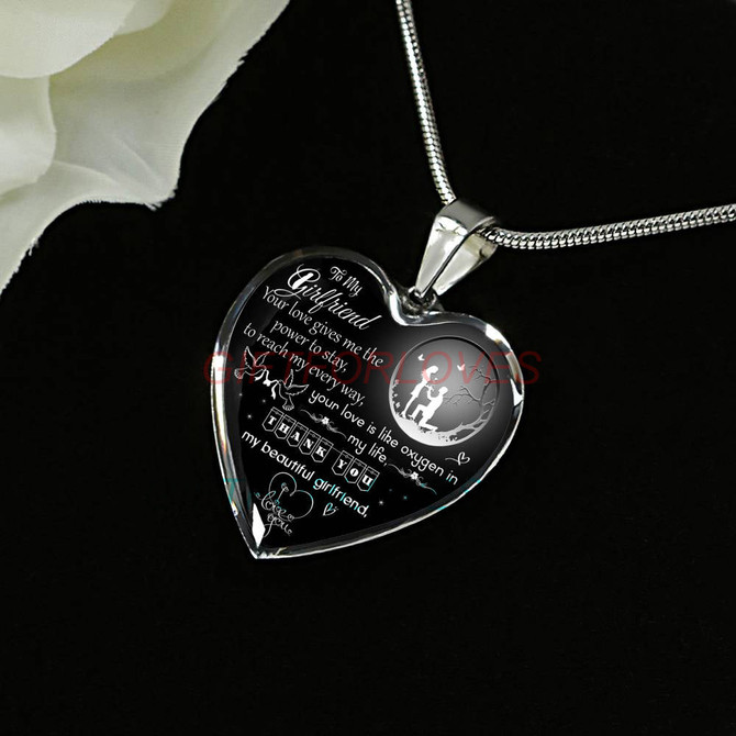 To my girlfriend: Gift Ideas for girlfriend, girlfriend necklace, to my girlfriend necklace, beautiful girlfriend necklace, best gifts for girlfriend, birthday gifts for girlfriend, boyfriend and girlfriend necklace 658fHsn