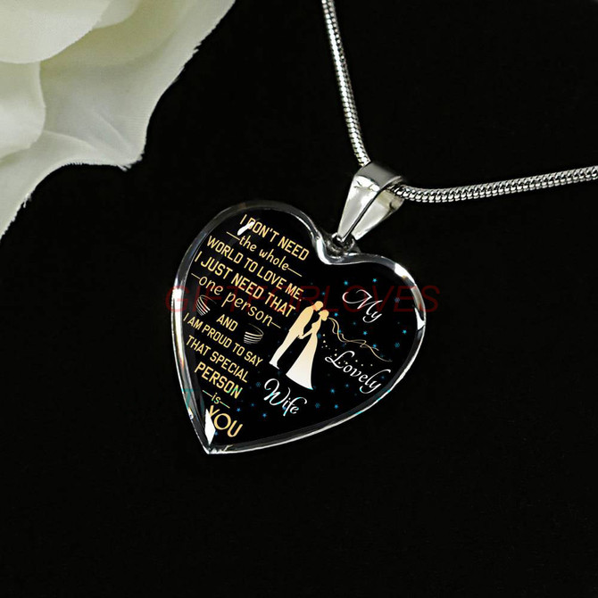 To my wife: amazing wife necklace, wife necklace,to my gorgeous wife, to my wife necklace, birthday gifts for wife, best gifts for wife, gearbubble wife necklace, to my future wife, birthday gifts for her 415fwgn