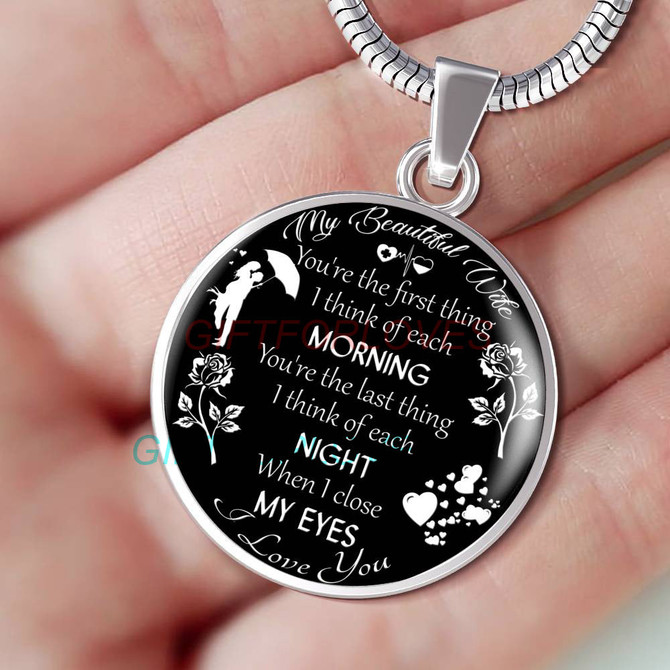 To my wife: amazing wife necklace, wife necklace,to my gorgeous wife, to my wife necklace, birthday gifts for wife, best gifts for wife, my beautiful wife necklace, to my future wife, birthday gifts for her 490