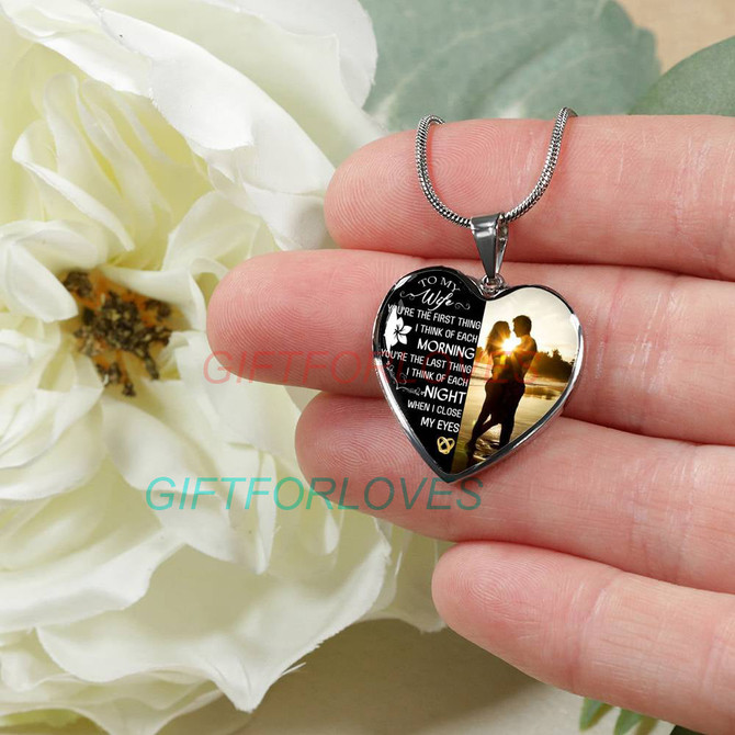 To my wife: amazing wife necklace, wife necklace,to my gorgeous wife, to my wife necklace, birthday gifts for wife, best gifts for wife, gearbubble wife necklace, to my future wife, birthday gifts for her 486