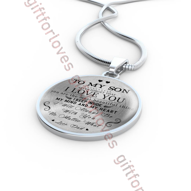To my son necklace, birthday gift for son from dad, father and son necklace - you are the most beautiful thing I keep inside my mind and my heart . . . 447sd