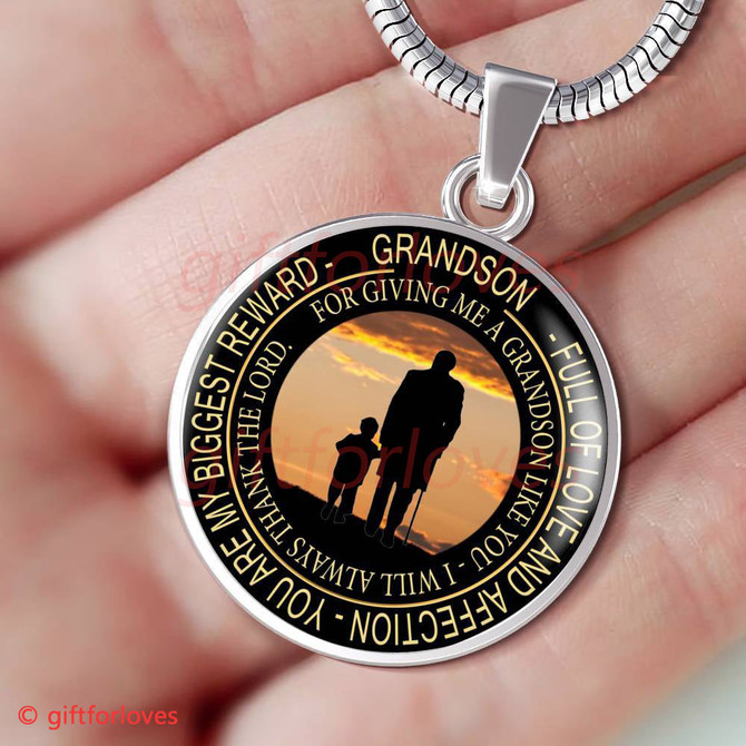 Grandson And Grandfather Necklace, Idea Gift For Grandson From Grandpa312GSG
