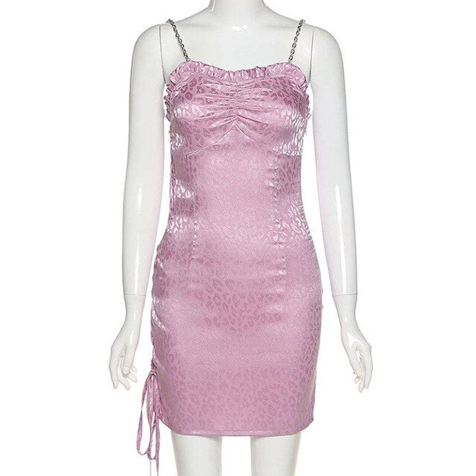 MIOFAR  Summer Fashion Dresses for Women Solid Color  Sexy Women's Party Dress 2020 Chain Suspenders Leopard Print Lady Dress