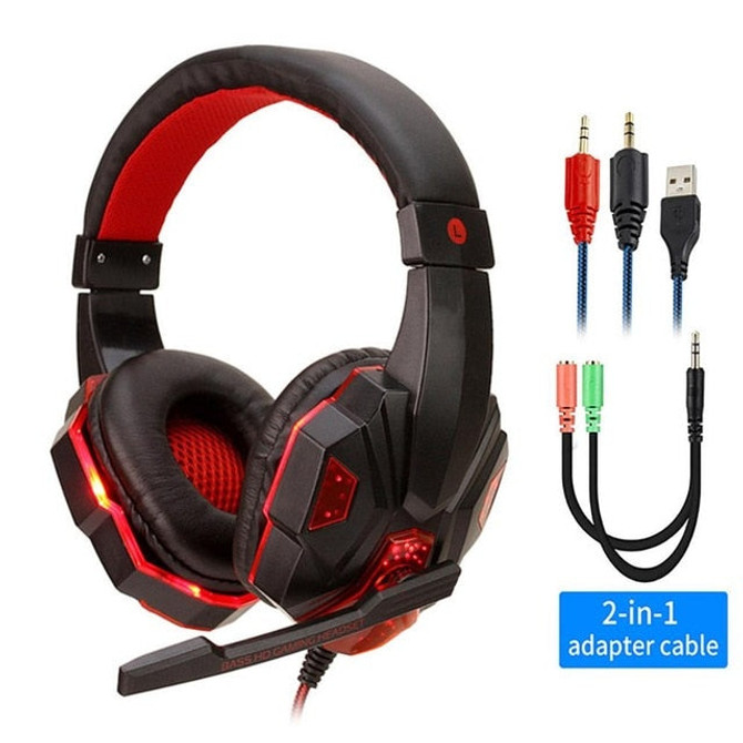 GAMING HEADPHONE -  QuerFun Professional Led Light Gamer Headphone  for Computer PS4  PC