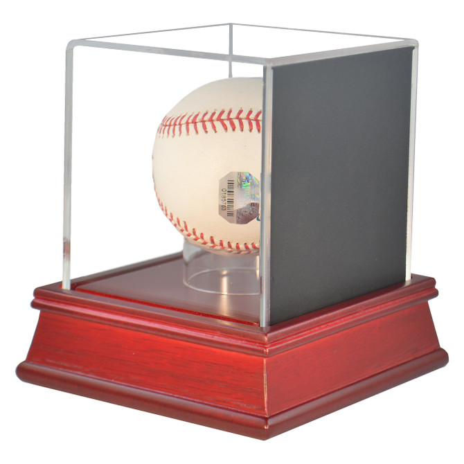 Baseball Cherry Wood Base Display Case