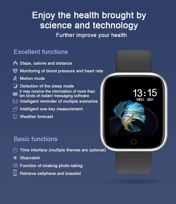 Women's Fitness Waterproof Smart Watch With Bluetooth