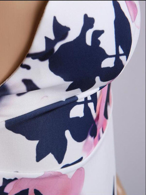 Casual Fashion Floral Print Sleeveless Halter Bodycon Dress
