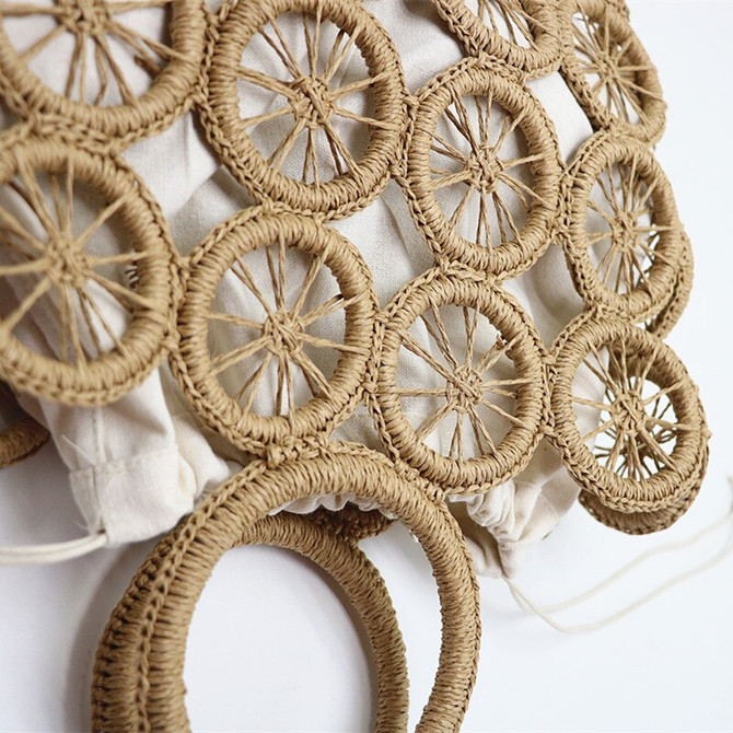Handmade Beach Straw Bag Casual Bohemia Bali Hollow Woven Rattan Bag