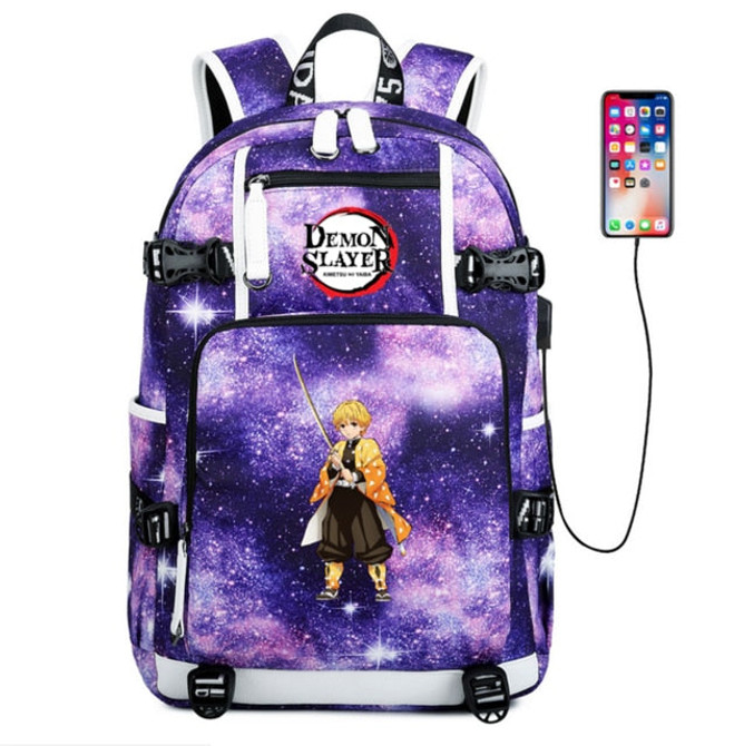 Anime Demon Slayer: Kimetsu no Yaiba Usb Charge Backpack