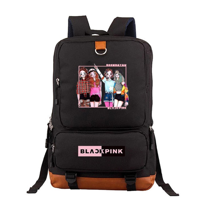 BLACKPINK-print canvas schoolbag backpack