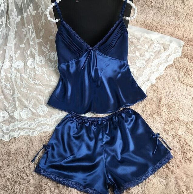 Summer style pajamas sets Women Female Sleep set Women's Deep V-neck Sexy Spaghetti Strap
