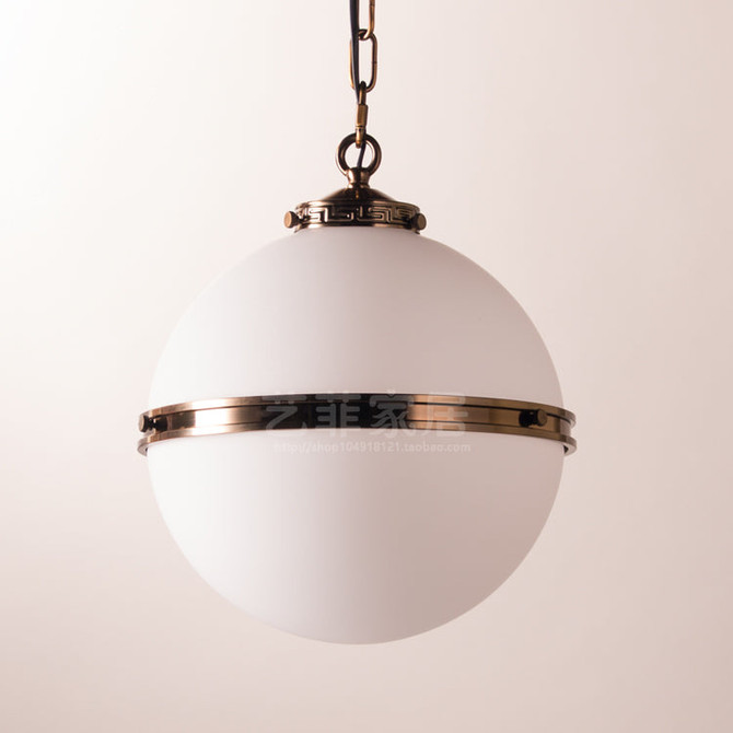 Globe Glass Pendant Lamp Bronze