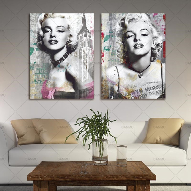 Marilyn Monroe Art Graffiti and Newspaper Style