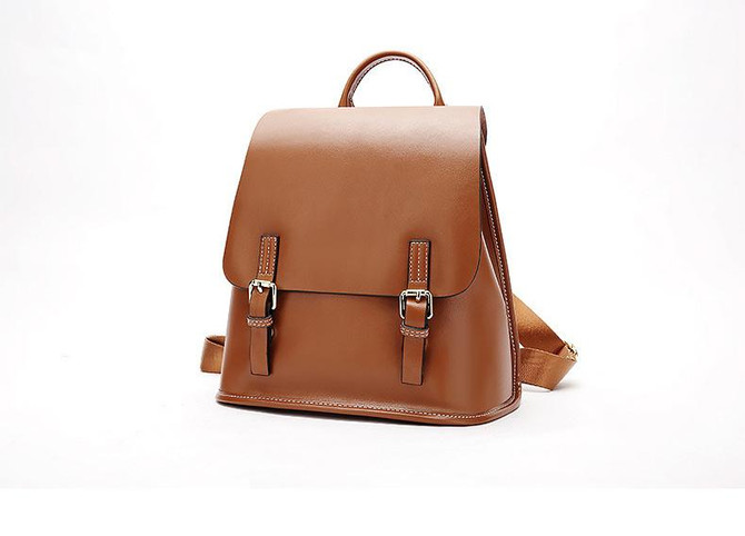 Backpack women shoulder bag genuine leather large capacity casual travel satchel