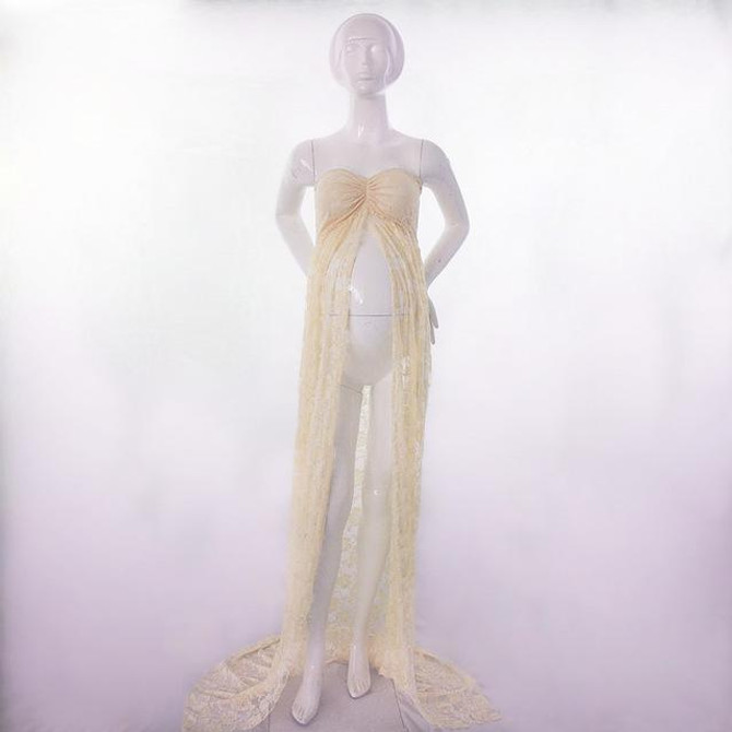 Maternity Off Shoulder Lace Photo Props Gown