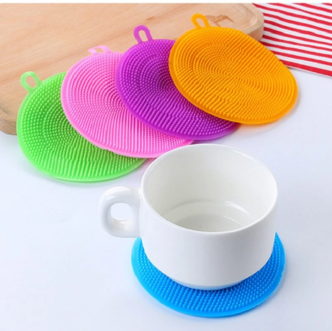 6 pcs silicone dishwashing brush silicone dishwashing sponge kitchen dishwashing sponge