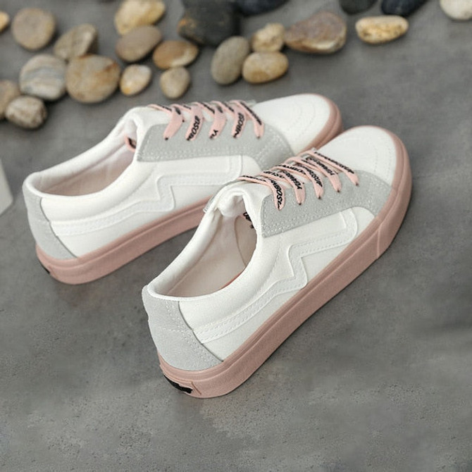2019 Women Sneaker Fashion Breathble Vulcanized Shoes Platform Lace up Casual White Shoes Tenis Feminino zapatillas mujer