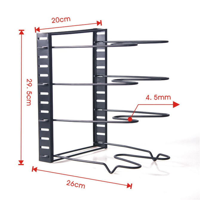 5-layers Stainless Steel Pan Organizer/Storage Rack