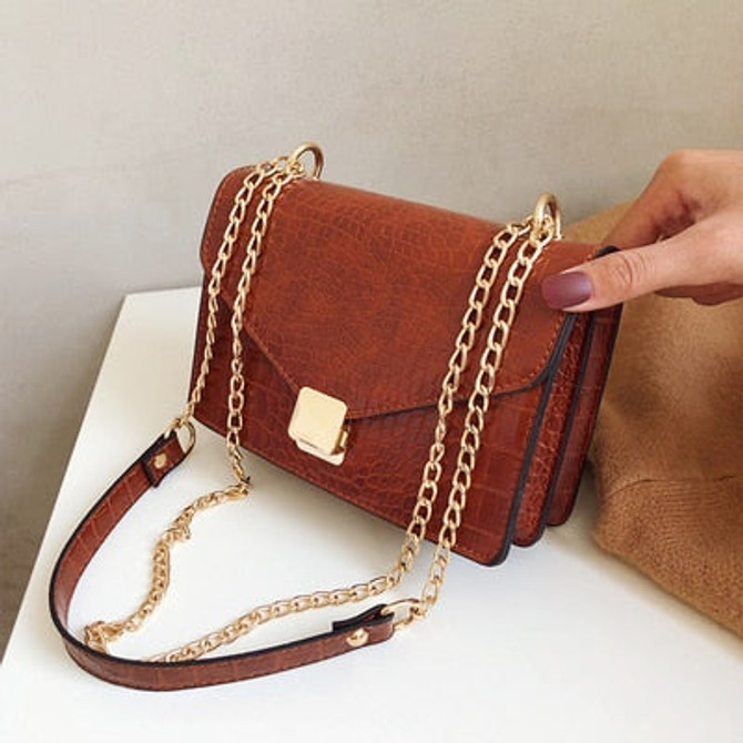 Crocodile Pattern Crossbody Bags For Women 2019 Small Chain Handbag small bag PU Leather Hand Bag Ladies Designer Shoulder Bags