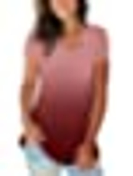 SAMPEEL Women's Basic V Neck Short Sleeve Floral T Shirts