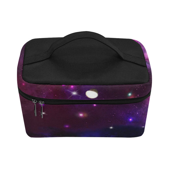 Midnight Blue Purple Galaxy Cosmetic Bag/Large (Model 1658)