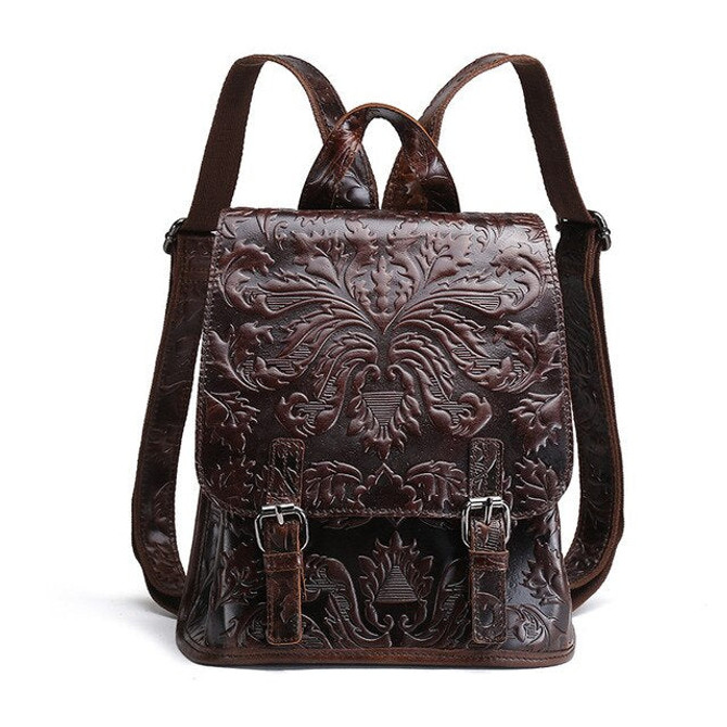 Shoulder Bags For Girls Fashion Women Backpack  Vintage Genuine Leather Backpack Female High Quality