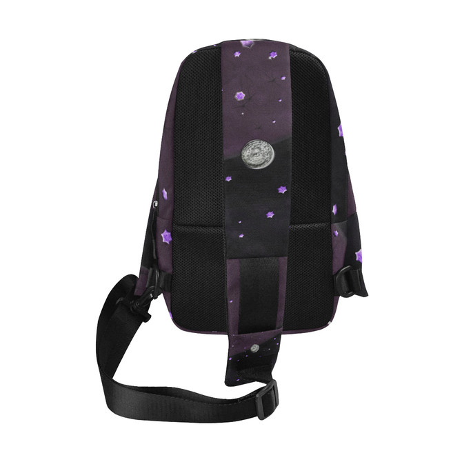 Lost in Midnight Charcoal Stars Chest Bag (Model 1678)