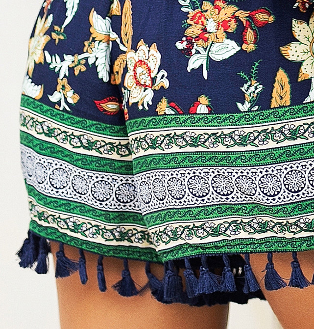 Cotton Floral Print V Neck Sexy Boho Bohemian Rompers