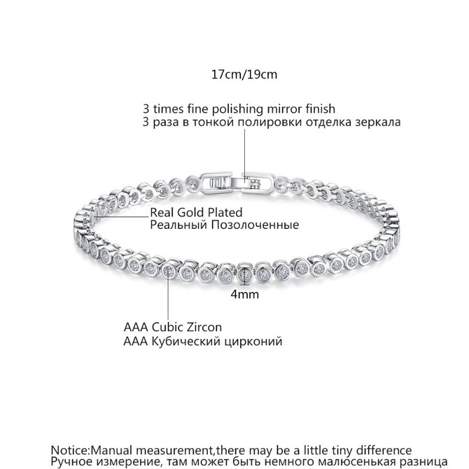 Luxury Round Clear CZ Tennis Bracelets & Bangles