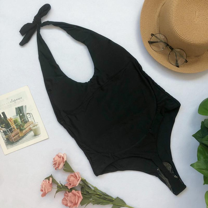 Sexy bikini straps one-piece swimsuit