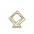 Tangled Squares Abstract Sculpture on Square Base - Gold - Small - Benzara