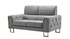 Fabric Upholstered Wooden Loveseat with Tufted Armrest and Steel Legs, Gray
