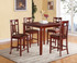 Elegant Counter Height Set, Cherry & Chocolate Brown, 5 Piece Pack