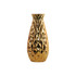 Ceramic Round Bellied Vase with Embossed Wave Design Body, Gold