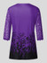 V-Neck Elbow Sleeves Lace Printed Loose Blouse