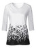 V-Neck Elbow Sleeves Lace Printed Loose Blouse