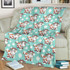 Cartoon Cow And Daisy Flower Print Blanket KTSR