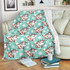 Cartoon Cow And Daisy Flower Print Blanket KTSR