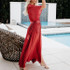Sexy Deep V Neck Vacation Maxi Dress