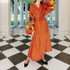 Vacation Loose Printed V Neck Maxi Dress