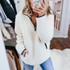 Gray/White Fleece Fluffy Oversized Hoodie Women Casual Warm Faux Fur Pullover Sweatshirt