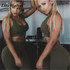 Women Army Green Elastic Fitness Sport Bra with Leggings