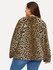 Plus Leopard Print Faux Fur Coat