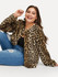 Plus Leopard Print Faux Fur Coat