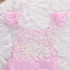 Newborn Baby Girls Rompers Lace Floral Jumpsuit + Headband 2pcs Outfits Sunsuit Clothes