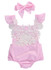Newborn Baby Girls Rompers Lace Floral Jumpsuit + Headband 2pcs Outfits Sunsuit Clothes